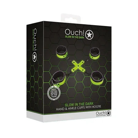 Hand and Ankle Cuffs With Hogtie – Glow in the Dark