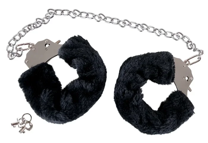 Handschellen „the bigger handcuffs“ mit Plüsch und langer Kette You2Toys