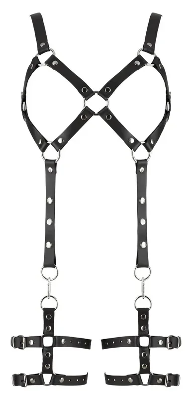 Harness aus Leder mit abnehmbaren Beinfesseln ZADO