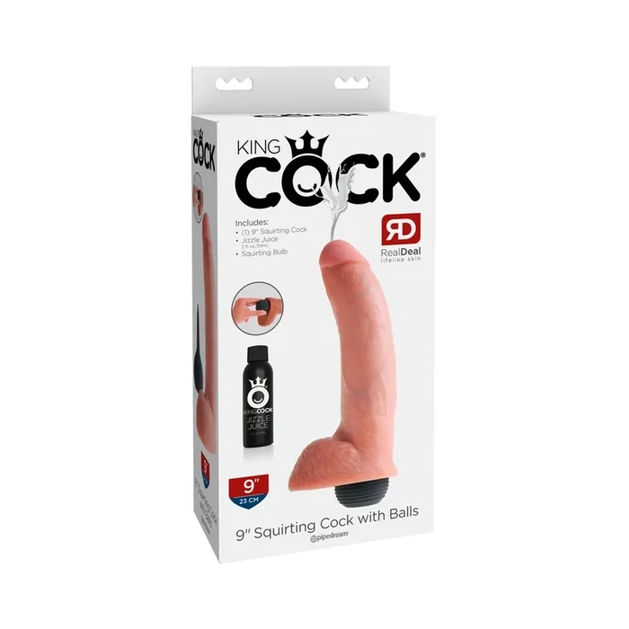 Heller Naturdildo mit Spritzfunktion – 18,4 cm Einführlänge