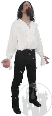 Hemd mit Schnürung und Rüschen (Farbe Schwarz, Grösse XL)