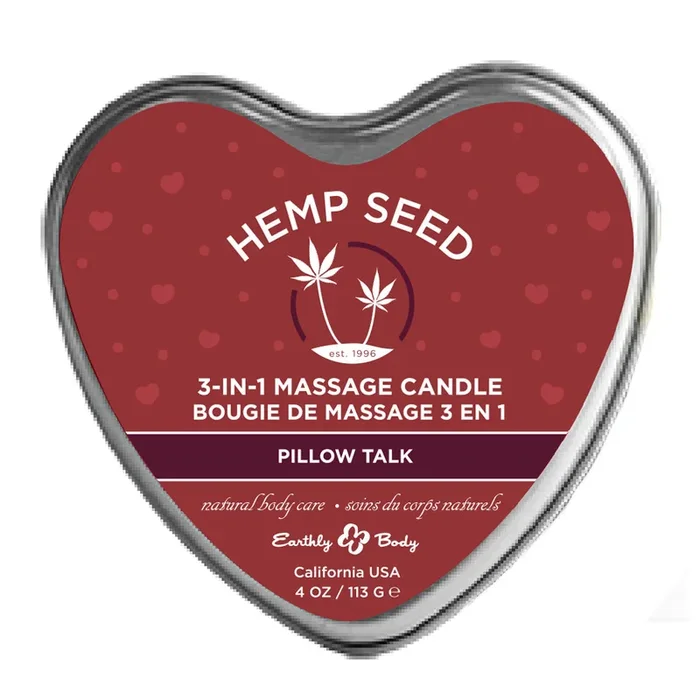 Hemp Seed 3-in-1 Massage Candle – Pillow Talk – 4 Oz