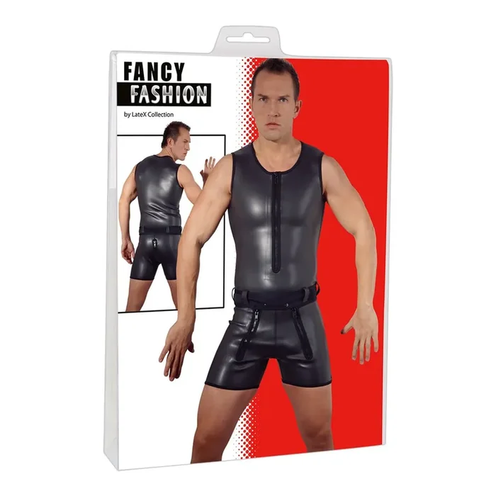 Herren Kurz-Overall schwarz