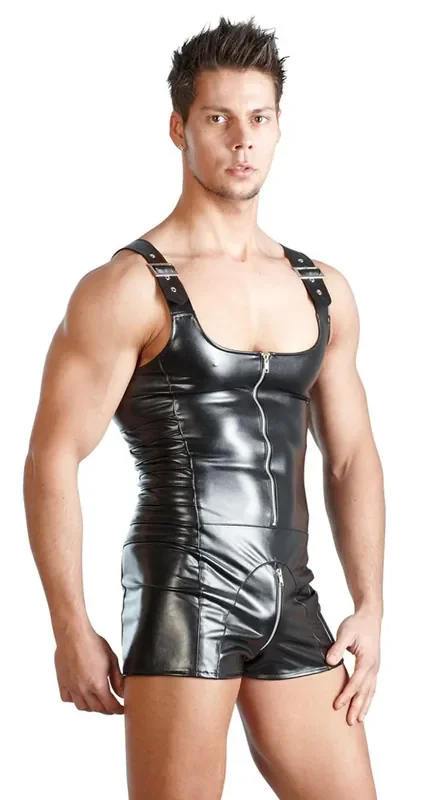 Herren-Overall Lederimitat