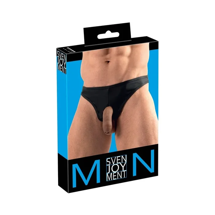 Herren Riostring mit Öffnung für Penis – Schwarz – Größe S