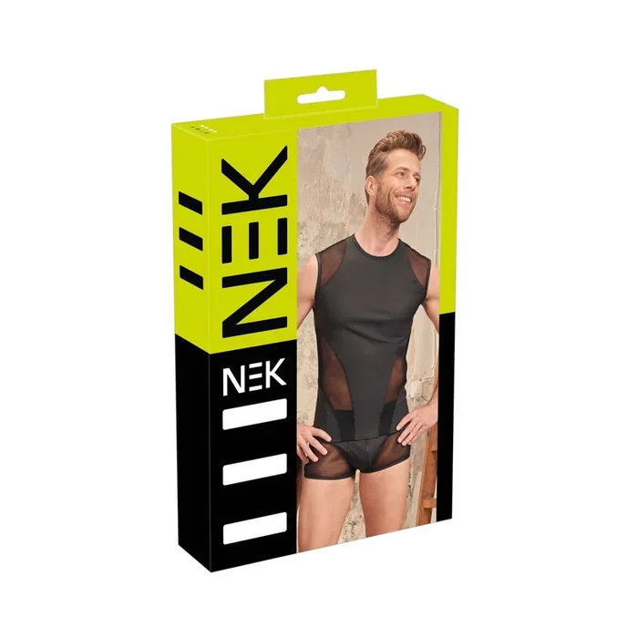 Herren Shirt im Mattlook mit Netz – Ärmellos – Schwarz – Größe M