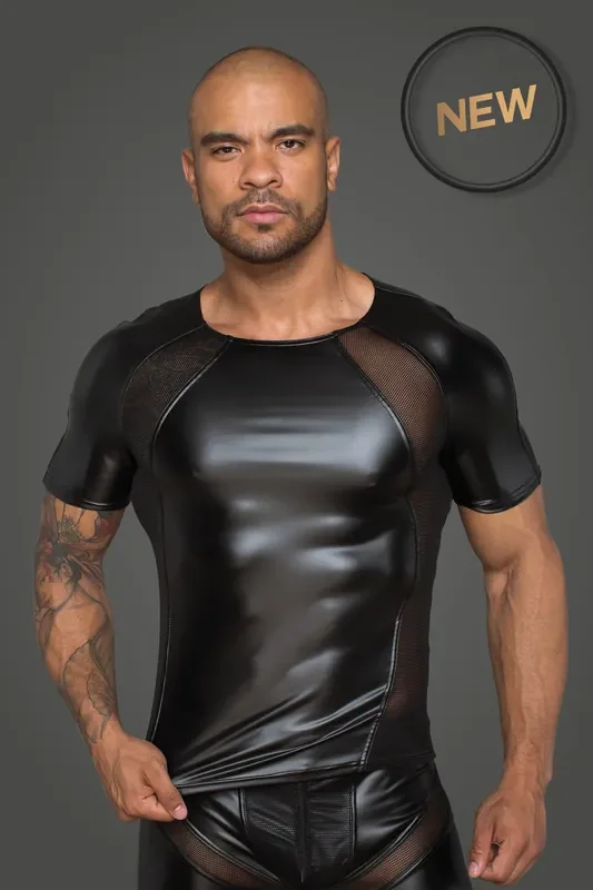 Herren T-Shirt aus Powerwetlook mit 3D Netzeinsätzen (Grösse M)