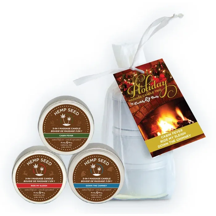 Holiday Trio – 2 Oz. Holiday Candles in Organza Bag