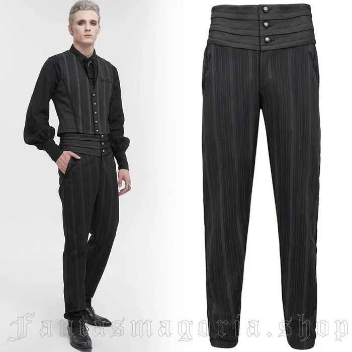 Hose mit diagonalen Taschen – schwarz/grau (Grösse XXL)