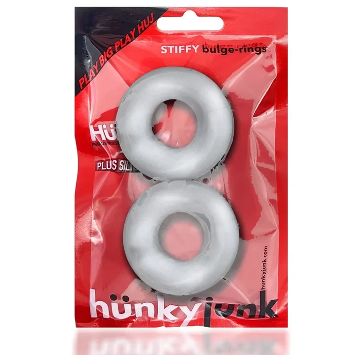 Hunky Junk Stiffy 2 Pack Cockrings – Clear Ice