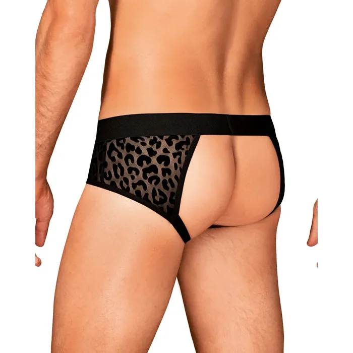 Jockstrap mit Leopardenmuster schwarz
