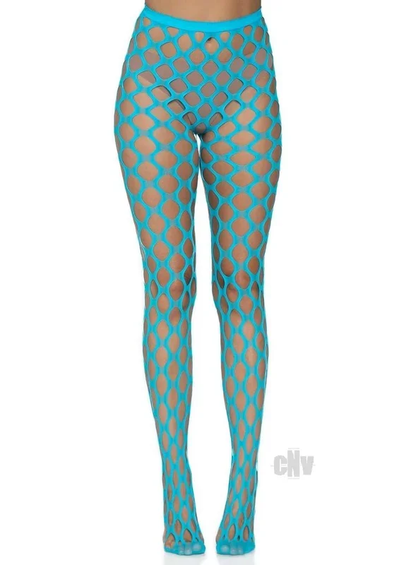 Jumbo Pothole Net Tights – Neon Blue – One Size