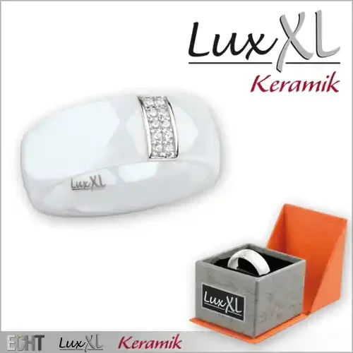 Keramikring weiß-silbern mit Zirkonia