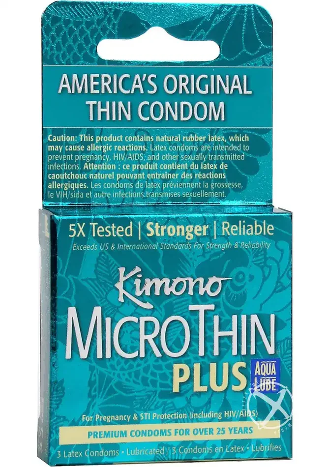 Kimono Micro Thin Aqua Lube Condom – Box of 3
