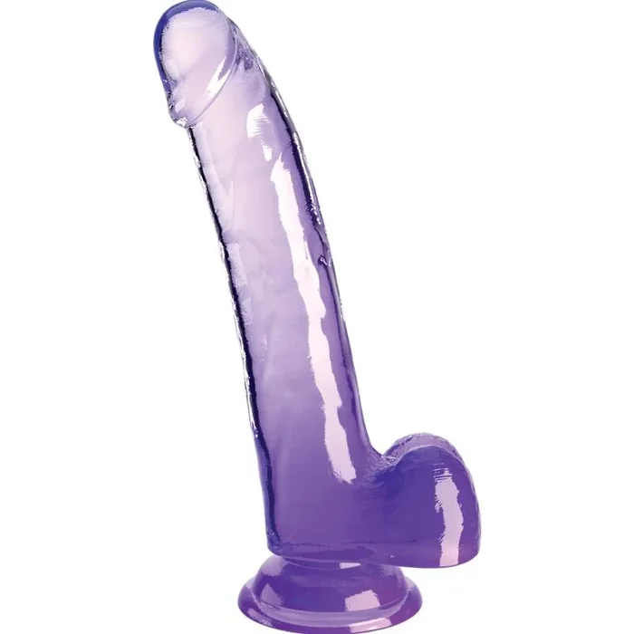 King Cock – Clear Dildo mit Hoden 20.3 CM Lila