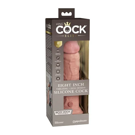 King Cock Elite 8′ Dual Density Vibrating Silicone Cock – Light