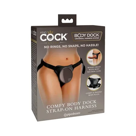 King Cock Elite Comfy Body Dock Strap On Harness – Black