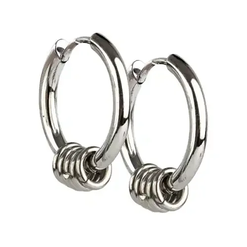 Klappcreolen ‘Rings Hoop‘ aus Edelstahl