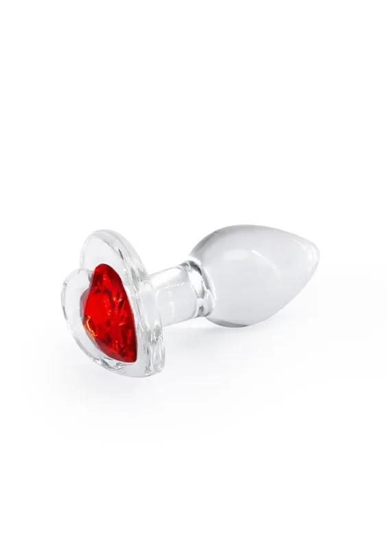 Kleiner Glas-Plug Rotes Herz