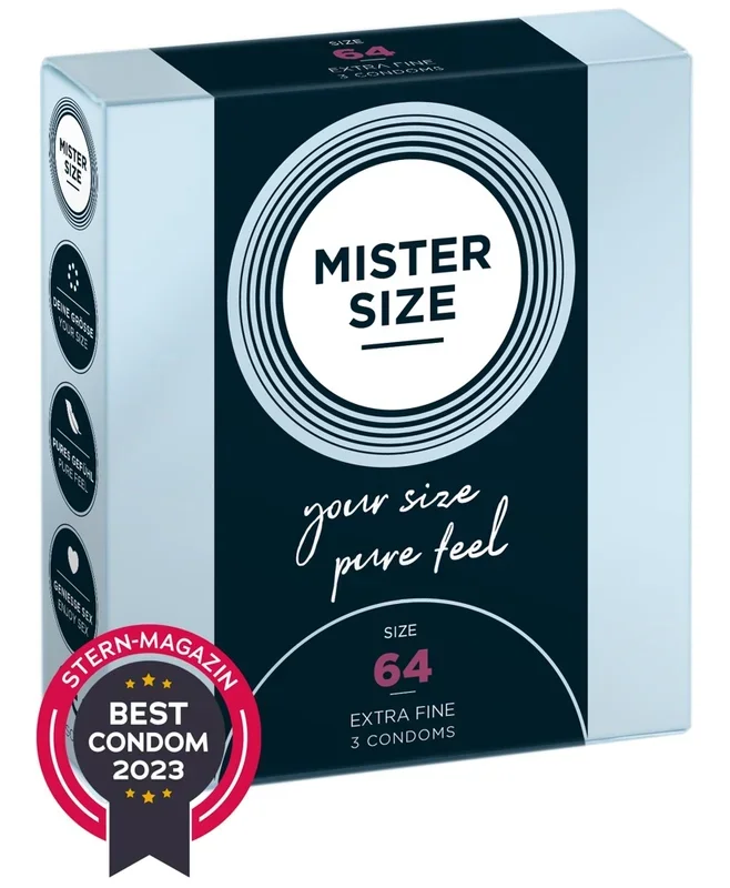 Kondome „64 mm“, transparent, hauchdünn, feucht Mister Size