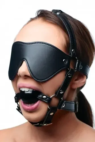 Kopfharness mit Ballknebel und Augenbinde