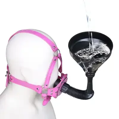 Kopfharness mit Trichter-Knebel (Farbe Schwarz)