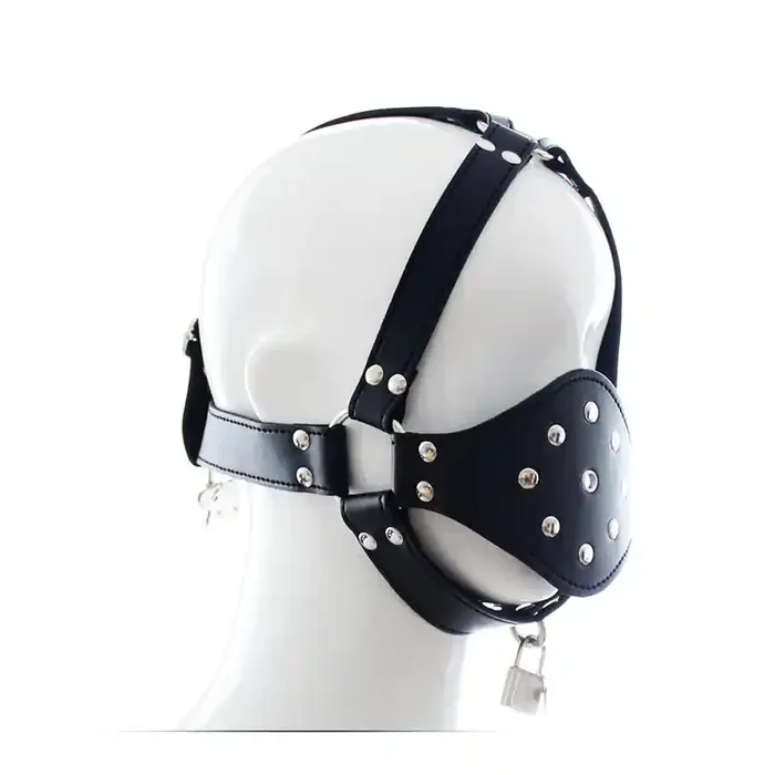 Kunstleder Kopfharness mit Maulkorb