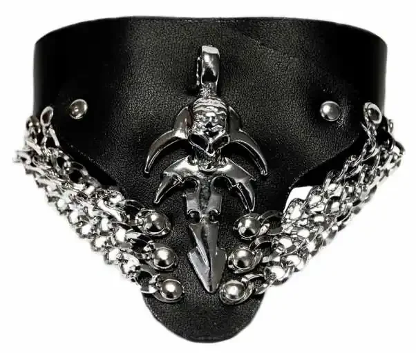 Kunstlederarmband mit Schwertmotiv