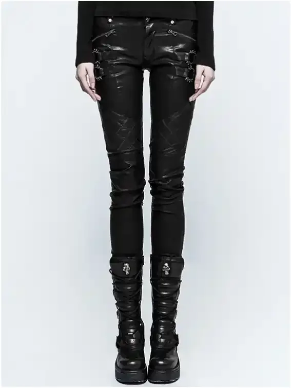 Kunstlederhose mit O-Ringen