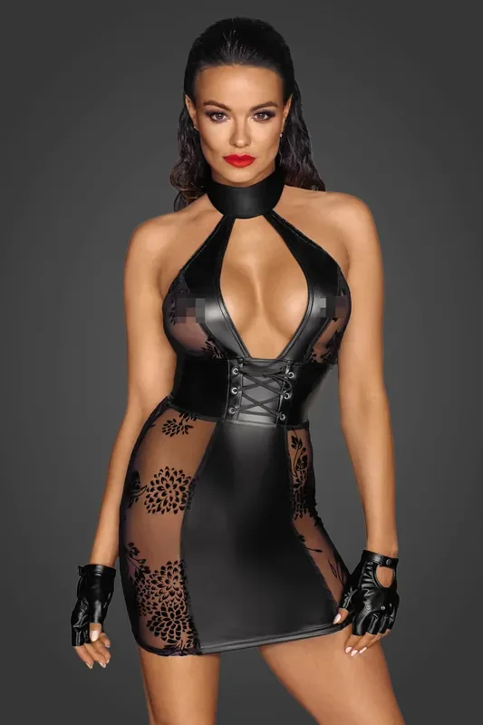 Kurzes Tüll-Kleid mit Korsettschnürung