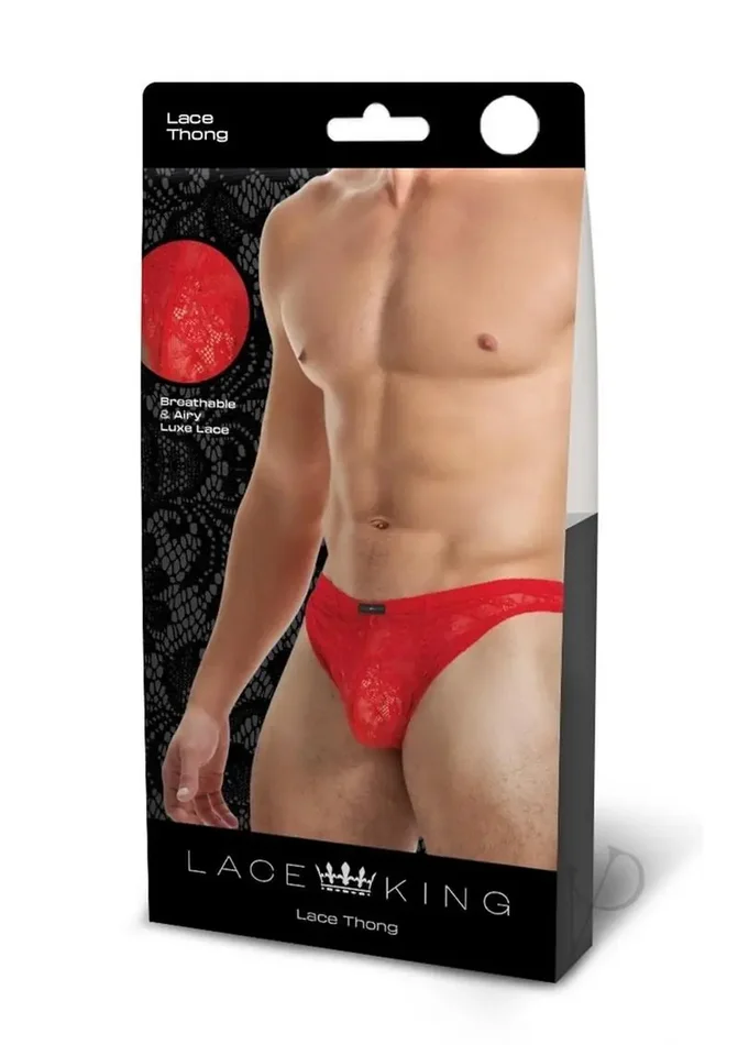 Lace King Lace Thong – Medium/Large – Red