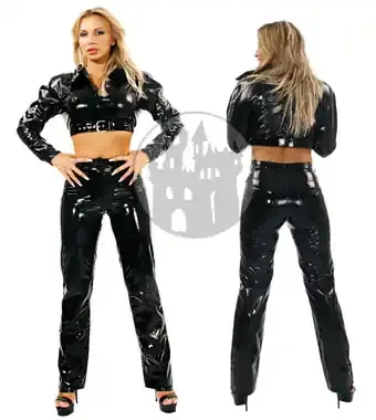 Lackjeans (Farbe Schwarz, Grösse S)