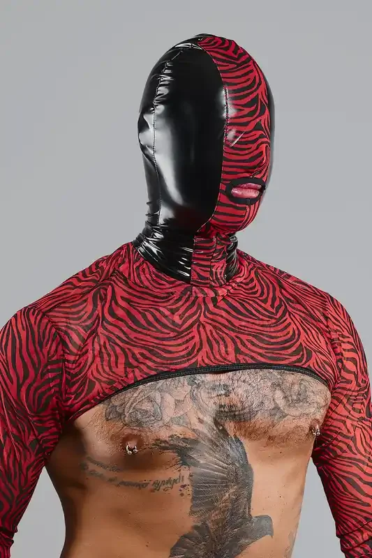 Lackmaske Schwarz/Rot