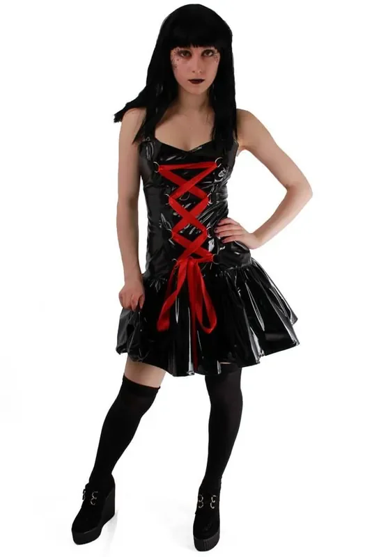 Lackminikleid mit Corsettschnürung (Grösse S)