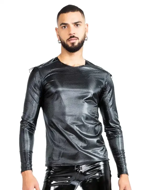 Langarm-Shirt im Gewebten Print (Grösse M-L)