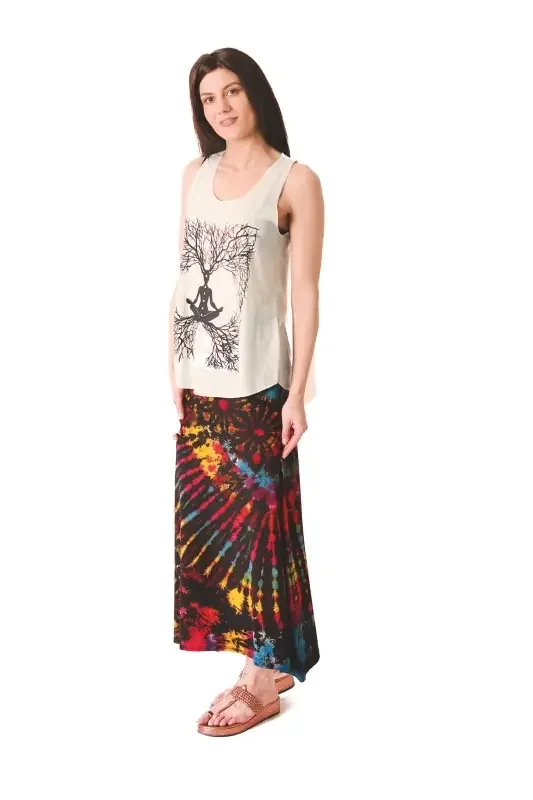 Langer Rock in Batik-Optik