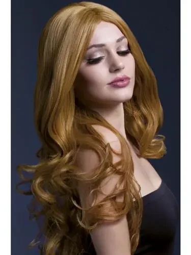 Langhaarperücke mit Locken – Braun