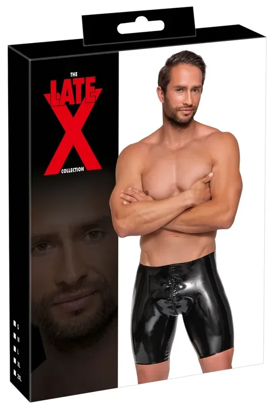 Latex Herren Pants Zipper (Farbe Schwarz, Grösse S)