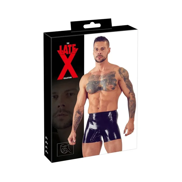 Latex Herren Slip schwarz