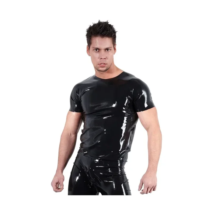 Latex Shirt – Kurzarm T-Shirt – Unisex – Schwarz S