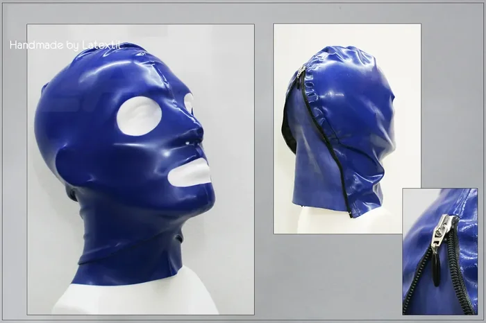 Latexmaske – Blue-Open-Blue