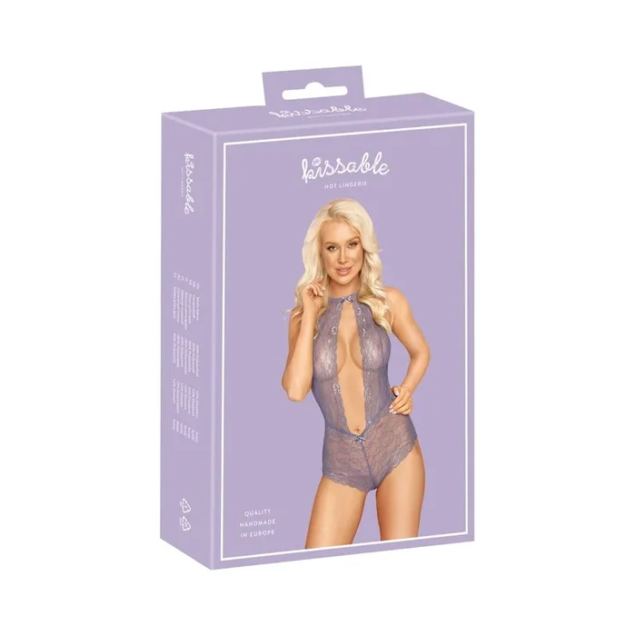 Lavendelfarbener Body im exklusiven Style<Größe-S/M