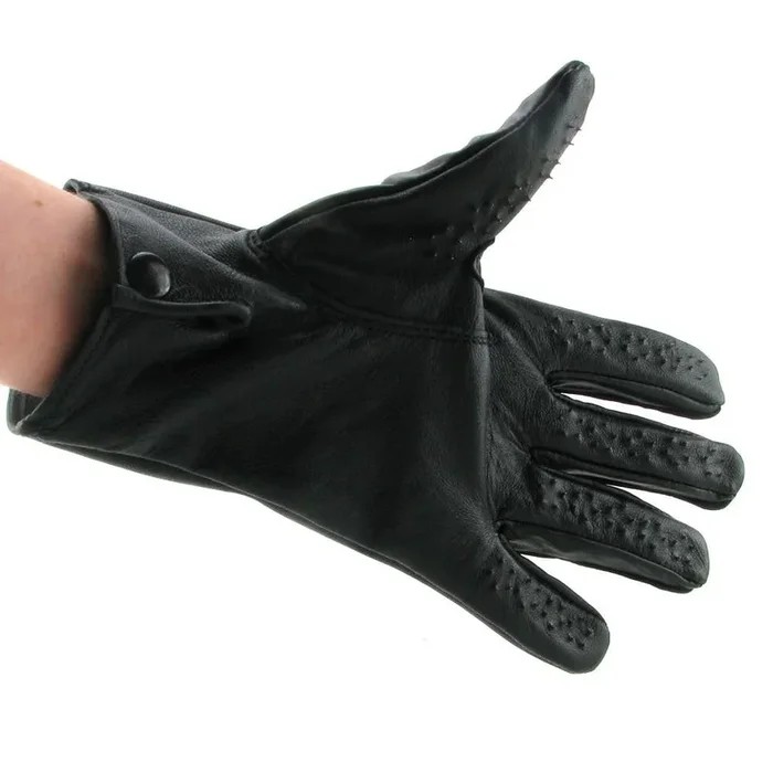 Leather Spiked Vampire Gloves in Medium