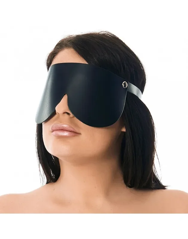 Leder-Augenmaske – schwarz