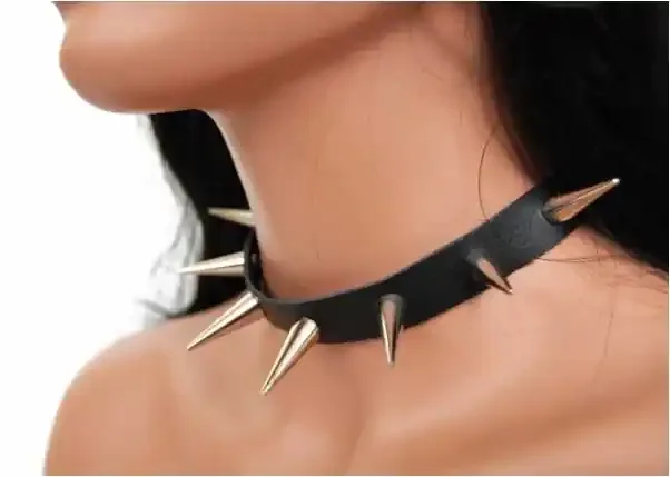 Leder Choker mit 3cm Conenieten