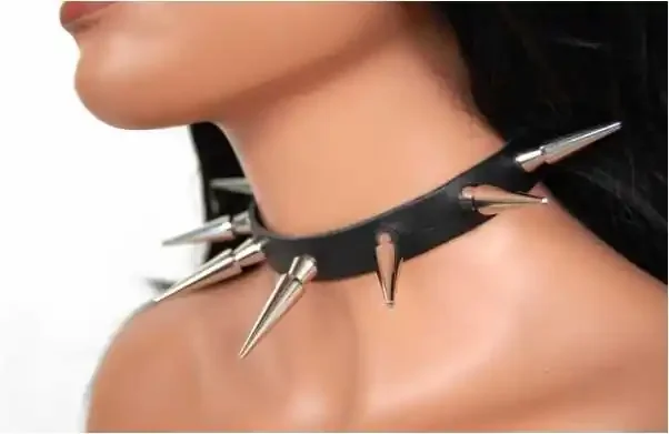 Leder Choker mit 4,5cm Doppel Conenieten