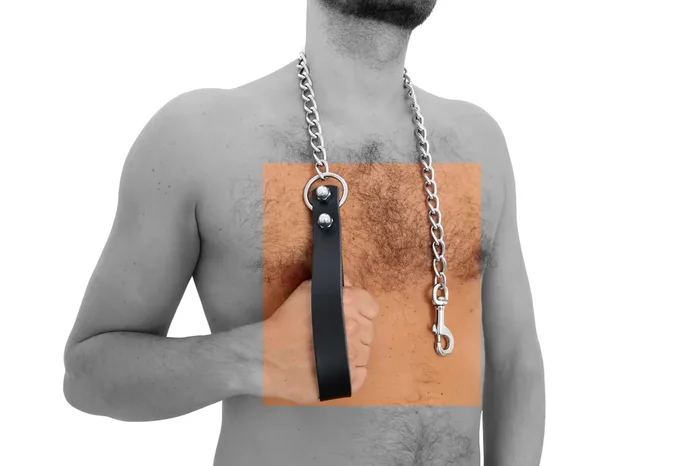 Leder Leine mit Kette