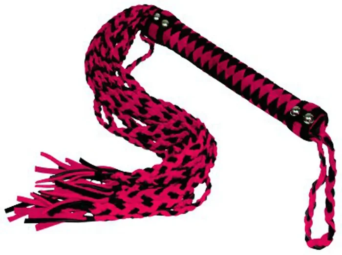 Leder Peitsche rot/schwarz