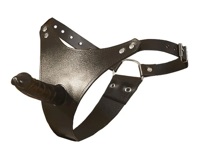 Leder Slip mit Latex-Dildo