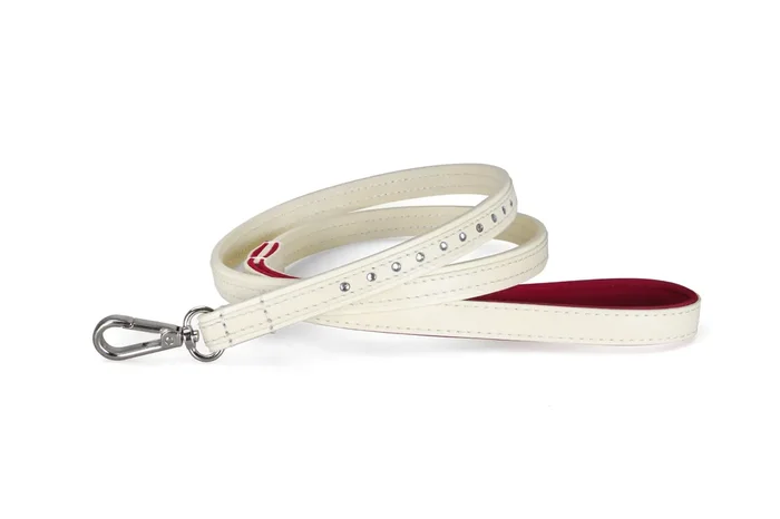Lederleine Creme/Rot